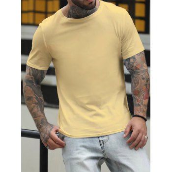 Basic Cotton T Shirt Plain Candy Color Tee Short Sleeve Summer Casual Tee, Light yellow
Basic Cotton T Shirt Plain Candy Color Tee Short Sleeve Summer Casual Tee, Light yellow