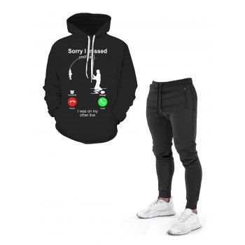Funny Call Fishing Print Graphic Hoodie And Drawstring Elastic Waist Sport Jogger Sweatpants Outfit, Black
Funny Call Fishing Print Graphic Hoodie And Drawstring Elastic Waist Sport Jogger Sweatpants Outfit, Black