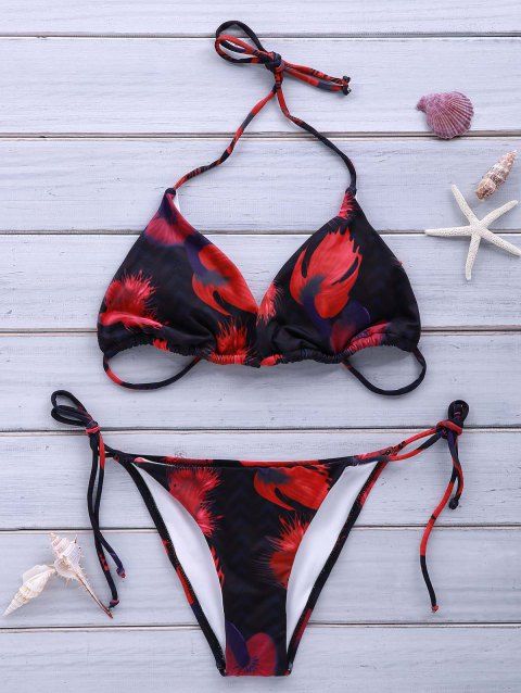 41 OFF 2019 Sexy Style Halter Neck Printed Side Tie Women S Bikini