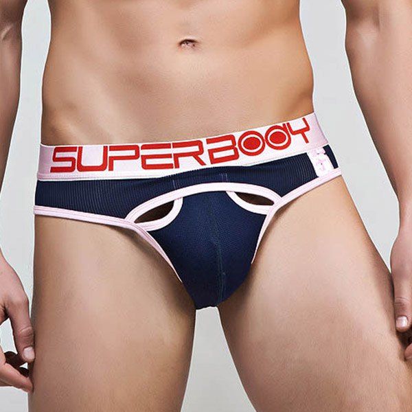 Cool Hollow Out Letters Print Low Waist Men's U Convex Pouch Briefs, Purplish blue
Cool Hollow Out Letters Print Low Waist Men's U Convex Pouch Briefs, Purplish blue