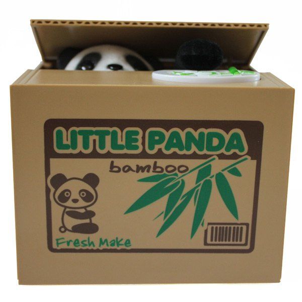 

High Quality Cute Panda Automatic Stole Coin Money Box, Colormix