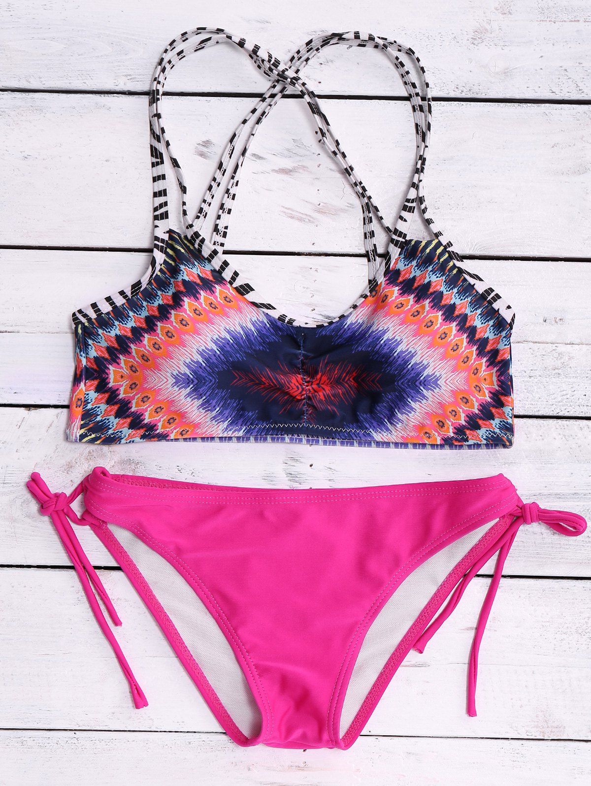 17 OFF 2021 Women S Sweet Colormix Tribal Print String Bikini Set In