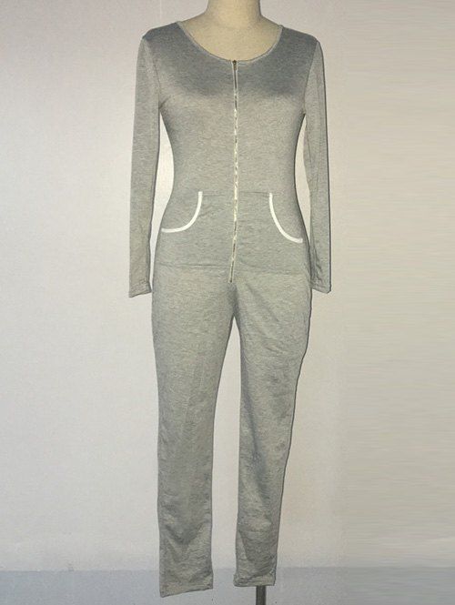 Casual Zippered Pocket Design Skinny Women's Jumpsuit, Gray, Casual Zippered Pocket Design Skinny Women' Jumpsuit, Gray
Casual Zippered Pocket Design Skinny Women's Jumpsuit, Gray, Casual Zippered Pocket Design Skinny Women' Jumpsuit, Gray