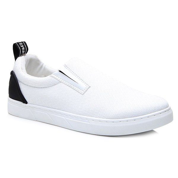 Splicing Elastic Color Block Canvas Shoes, White