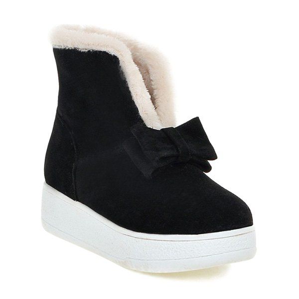 Platform Bow Round Toe Short Boots, Black
Platform Bow Round Toe Short Boots, Black