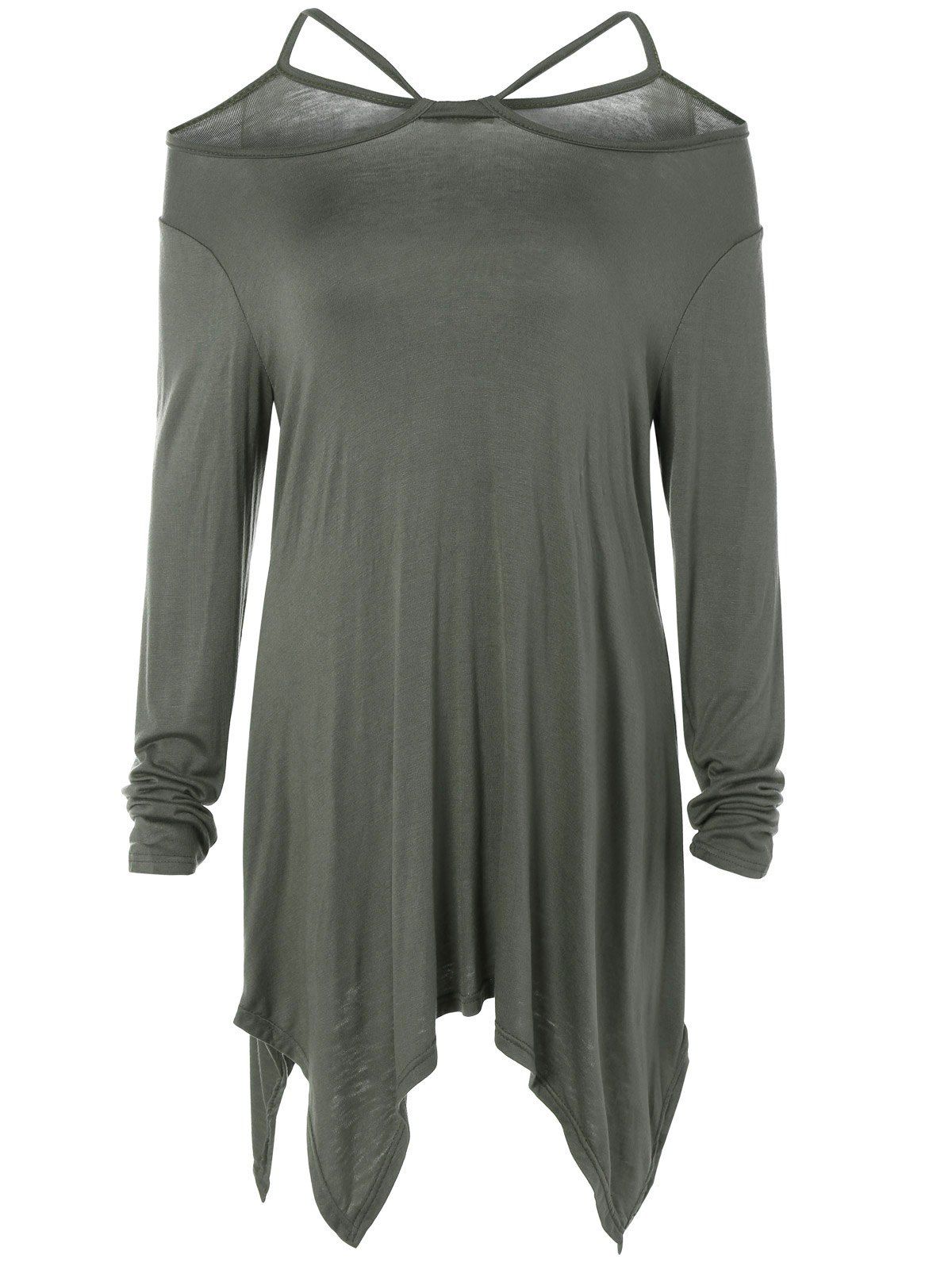 Long Sleeve Handkerchief T-Shirt, Taupe