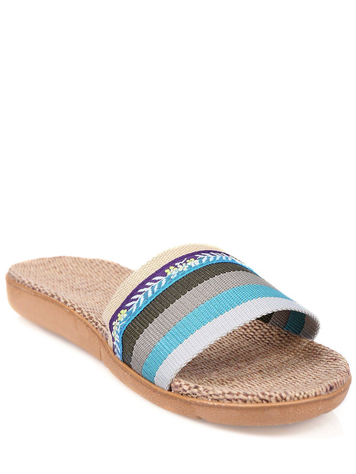 Ombre Striped House Slippers, Blue
Ombre Striped House Slippers, Blue