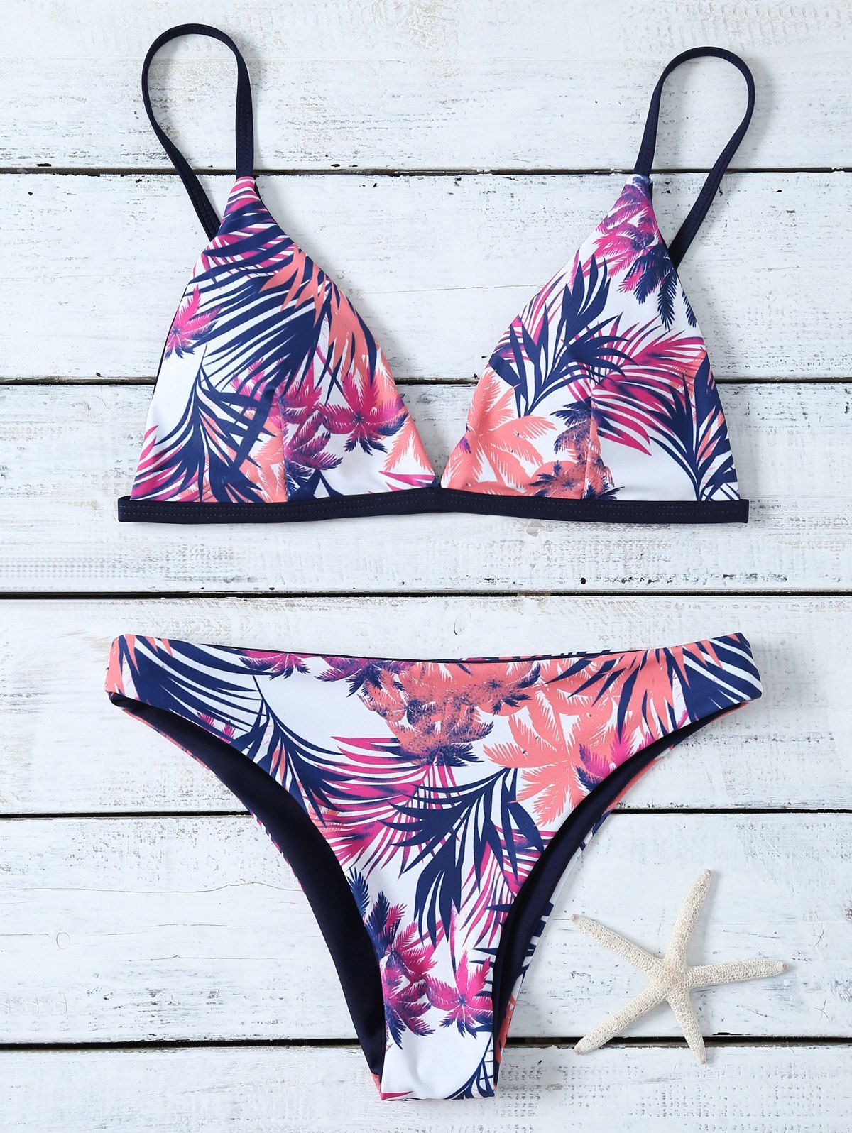 17 OFF 2021 Spaghetti Strap Print Padded Bikini Set In COLORMIX