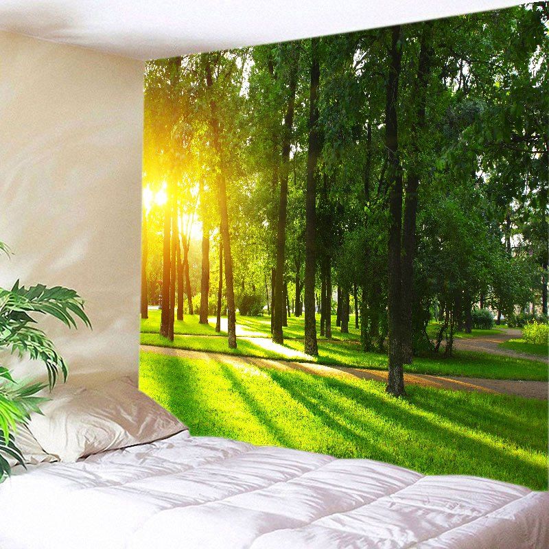 

Forest Avenue Sunlight Print Tapestry Wall Hanging Art, Green