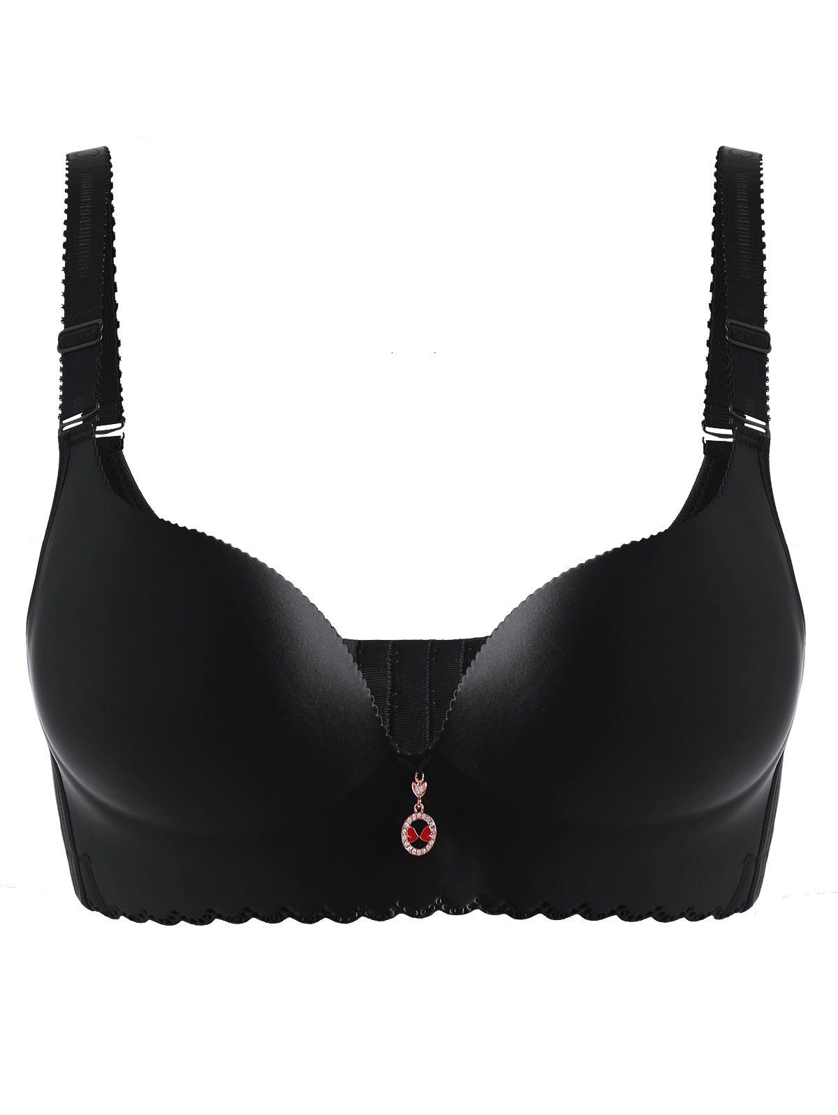 Padded Plunged Wireless Bra, Black