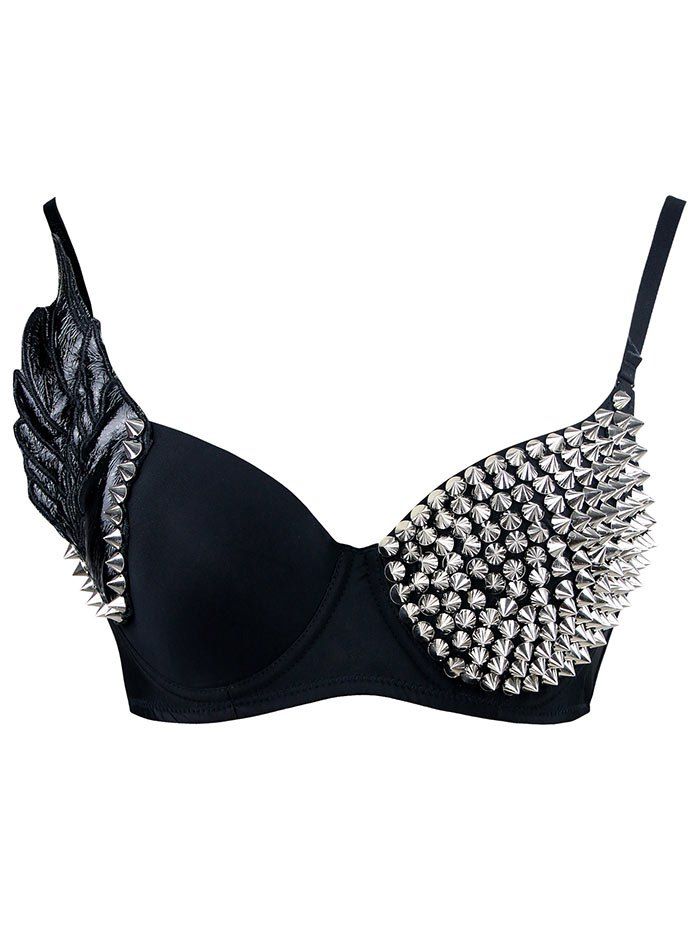Gothic Studded Bra, Black