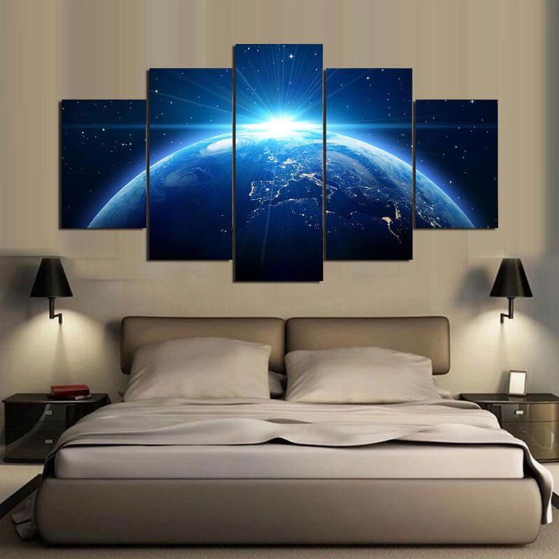 Wall Art Universal Earth Printed Canvas Paintings, Blue