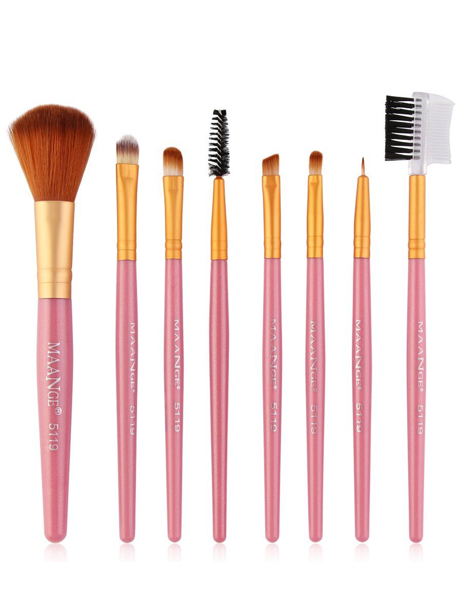 

8Ps Professional Nylon Eye Makeup Brushes Set, Pink