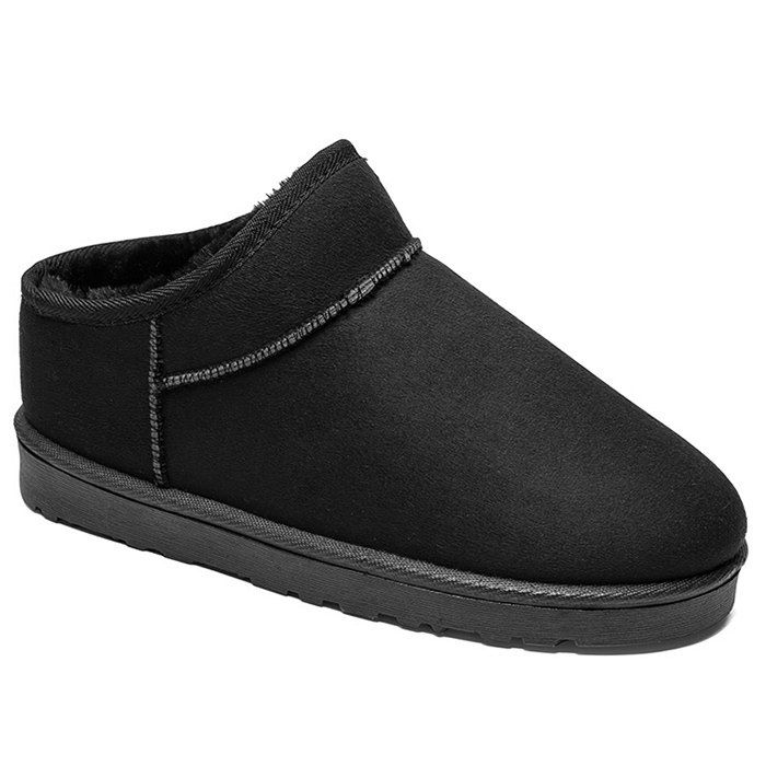 Slip On Warm Ankle Snow Boots, Black