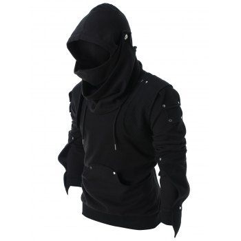 Rivet Long Sleeve Drawstring Hoodie, Black
Rivet Long Sleeve Drawstring Hoodie, Black