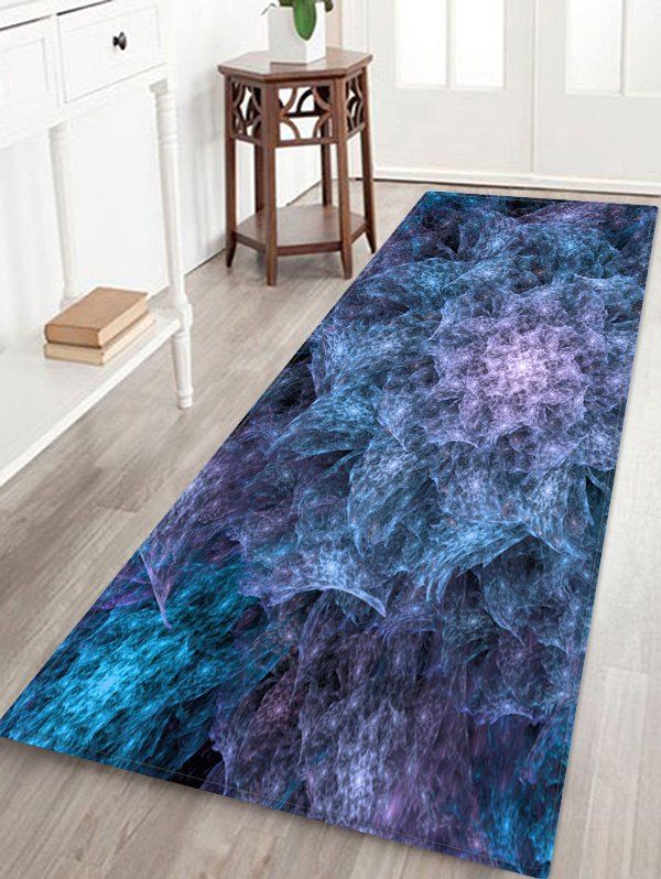Abstract Pattern Print Floor Mat, Dodger blue