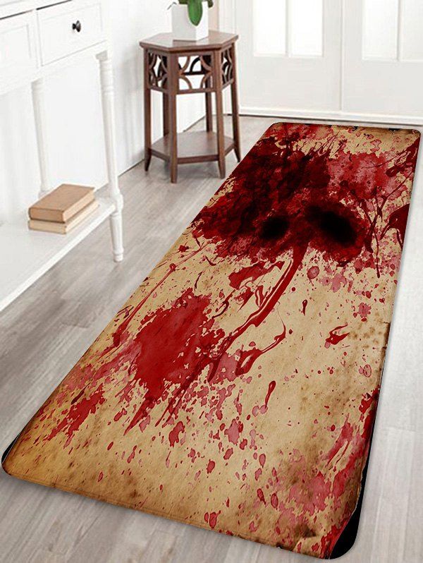 Halloween Blood Printed Floor Rug, Multi