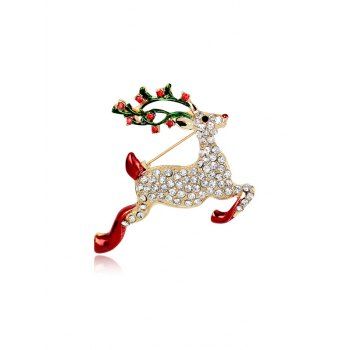 

Christmas Rhinestone Deer Brooch, Gold
