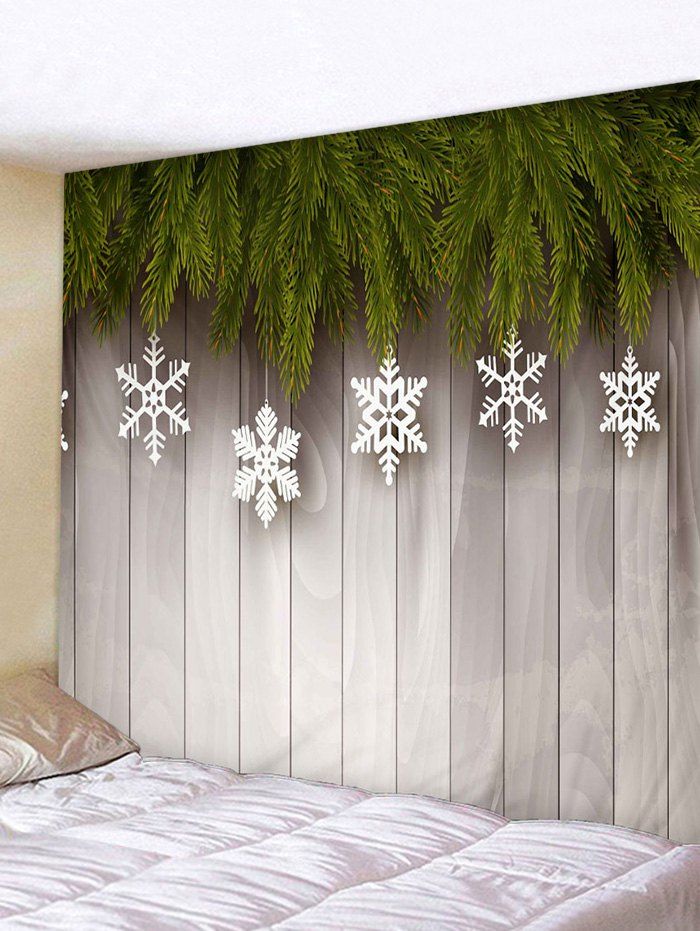 

Christmas Snowflake Wooden Board Print Tapestry Wall Hanging Art Decoration, Multi