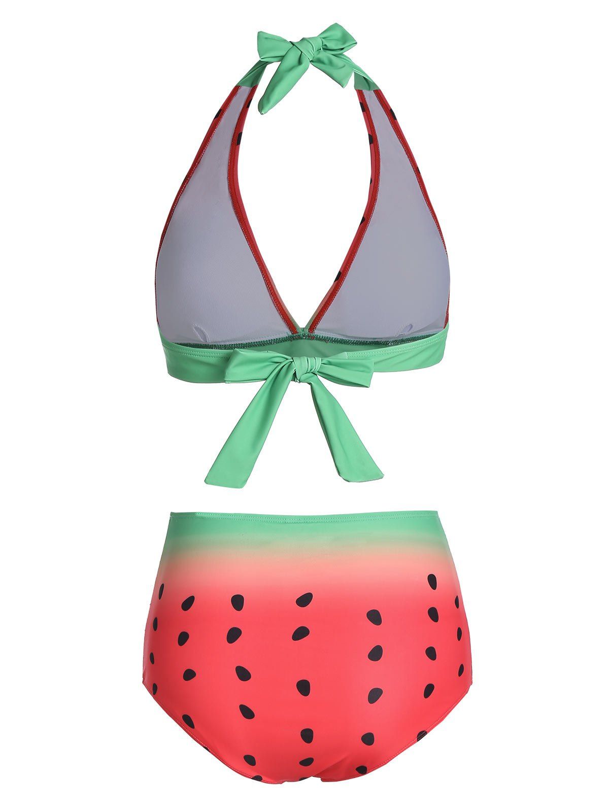 29 OFF 2021 Watermelon Print Halter Padded Bikini Swimwear In
