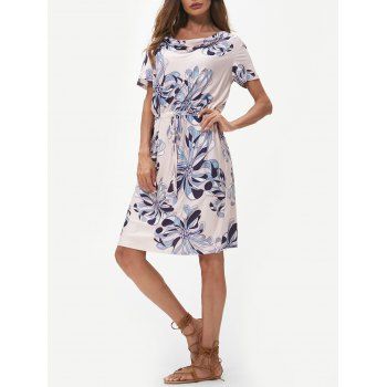 Casual Floral Draped Dress Print Drawstring Cowl Front Shift T Shirt Dress, Sakura pink
Casual Floral Draped Dress Print Drawstring Cowl Front Shift T Shirt Dress, Sakura pink