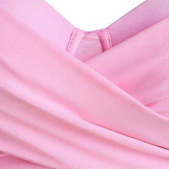 

Tummy Control Bikini Swimsuit Marine Life Swimwear Shell Crossover Tied Back Ruched Beach Bathing Suit, Light pink