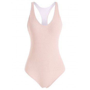 26 OFF 2023 Ribbed Racerback High Cut One Piece Swimsuit In NUDE