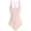 26 OFF 2021 Ribbed Racerback High Cut One Piece Swimsuit In NUDE