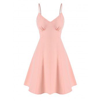 Vacation Back Tie Corset Style Ruched Bust High Waist Cami Dress, Light pink
Vacation Back Tie Corset Style Ruched Bust High Waist Cami Dress, Light pink