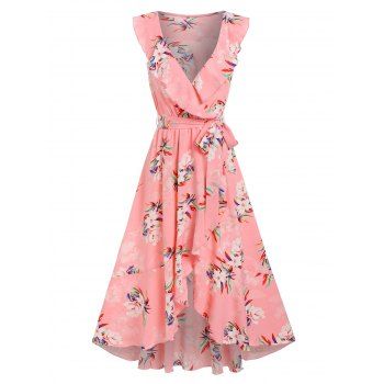 Garden Party Dress Floral Print Cottagecore Dress Surplice Plunge Midi Dress Overlap Belted Dress, Light pink
Garden Party Dress Floral Print Cottagecore Dress Surplice Plunge Midi Dress Overlap Belted Dress, Light pink
