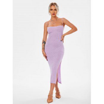 Backless Lace Up Knit Dress High Split Midi Dress Spaghetti Strap Sweater Dress, Light purple
Backless Lace Up Knit Dress High Split Midi Dress Spaghetti Strap Sweater Dress, Light purple