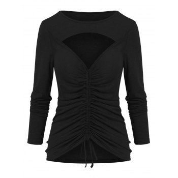 Cut Out Front Drawstring T Shirt, Black
Cut Out Front Drawstring T Shirt, Black