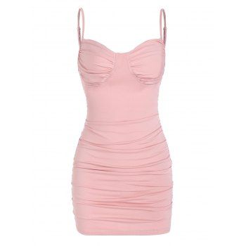 Ruched Cami Mini Slinky Dress, Light pink
Ruched Cami Mini Slinky Dress, Light pink