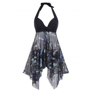 Gothic Mesh Modest Swimsuit Dragonfly Sheer Handkerchief Tankini Swimwear Set, Multicolor
Gothic Mesh Modest Swimsuit Dragonfly Sheer Handkerchief Tankini Swimwear Set, Multicolor