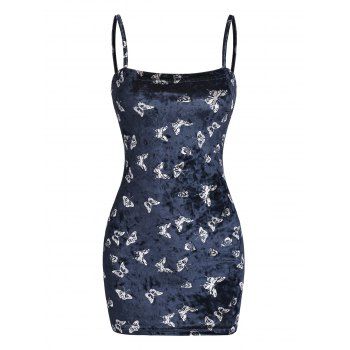 Velour Butterfly Print Bodycon Mini Dress, Deep blue
Velour Butterfly Print Bodycon Mini Dress, Deep blue