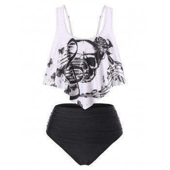 Gothic Skull Butterfly Rose Swimsuit Tummy Control Contrast Ruched Modest Tankini Swimwear, Black
Gothic Skull Butterfly Rose Swimsuit Tummy Control Contrast Ruched Modest Tankini Swimwear, Black