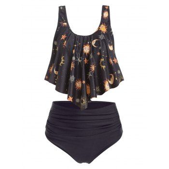 Plus Size Moon Sun Tummy Control Swimsuit Flounce Ruched Tankini Swimwear Set, Black
Plus Size Moon Sun Tummy Control Swimsuit Flounce Ruched Tankini Swimwear Set, Black