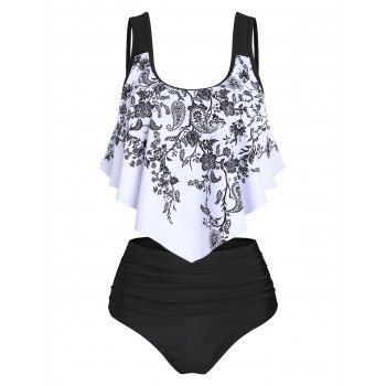 Ethnic Swimsuit Paisley Pattern Pointed Hem High Waist Tummy Control Tankini Swimwear, Black
Ethnic Swimsuit Paisley Pattern Pointed Hem High Waist Tummy Control Tankini Swimwear, Black