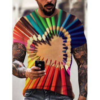 Summer 3D Print Contrast Colorblock Casual T shirt Colored Pencil Heart Tee, Multicolor
Summer 3D Print Contrast Colorblock Casual T shirt Colored Pencil Heart Tee, Multicolor