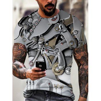 Summer Cool 3D Print T Shirt Mechanical Gear Round Collar Short Sleeves Tee, Multicolor
Summer Cool 3D Print T Shirt Mechanical Gear Round Collar Short Sleeves Tee, Multicolor