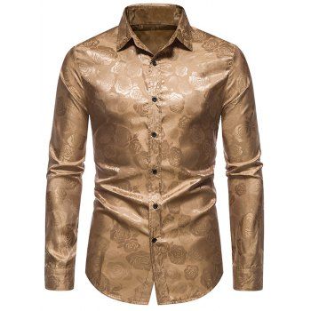 Vintage Rose Flower Shirt Long Sleeve Button Up Slim Fit Casual Shirt, Light khaki
Vintage Rose Flower Shirt Long Sleeve Button Up Slim Fit Casual Shirt, Light khaki