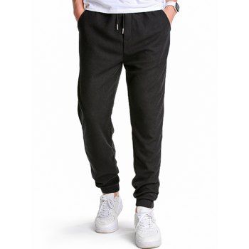 Textured Plain Sweatpants Drawstring Elastic Waist Pockets Sport Jogger Pants, Black
Textured Plain Sweatpants Drawstring Elastic Waist Pockets Sport Jogger Pants, Black