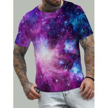 Allover Galaxy Print T Shirt Short Sleeve Round Neck Summer Casual Tee, Multicolor
Allover Galaxy Print T Shirt Short Sleeve Round Neck Summer Casual Tee, Multicolor