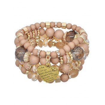 4 Pcs Bohemian Trendy Colorful Beaded Crystal Heart Pendant Layered Bracelets, Light yellow
4 Pcs Bohemian Trendy Colorful Beaded Crystal Heart Pendant Layered Bracelets, Light yellow