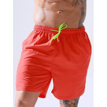 Vacation Casual Board Shorts Solid Color Drawstrings Pockets Basic Summer Beach Shorts, Orange
Vacation Casual Board Shorts Solid Color Drawstrings Pockets Basic Summer Beach Shorts, Orange