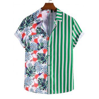 Tropical Shirt Striped Leaf Floral Print Front Pocket Summer Casual Button-up Shirt, Multicolor a
Tropical Shirt Striped Leaf Floral Print Front Pocket Summer Casual Button-up Shirt, Multicolor a