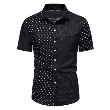 Casual Shirt Polka Dot Print Front Pocket Turn Down Collar Short Sleeve Summer Button Up Shirt, Black
Casual Shirt Polka Dot Print Front Pocket Turn Down Collar Short Sleeve Summer Button Up Shirt, Black