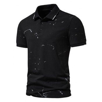 Summer Casual T Shirt Printed Half Button Turn Down Collar Short Sleeve Tee, Black
Summer Casual T Shirt Printed Half Button Turn Down Collar Short Sleeve Tee, Black