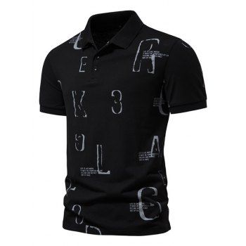Casual T Shirt Letter Print Half Button Short Sleeve Turn Down Collar Summer Tee, Black
Casual T Shirt Letter Print Half Button Short Sleeve Turn Down Collar Summer Tee, Black