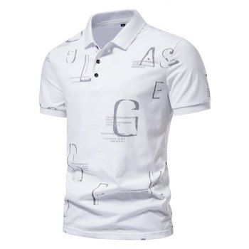 Casual T Shirt Letter Print Half Button Short Sleeve Turn Down Collar Summer Tee, White
Casual T Shirt Letter Print Half Button Short Sleeve Turn Down Collar Summer Tee, White